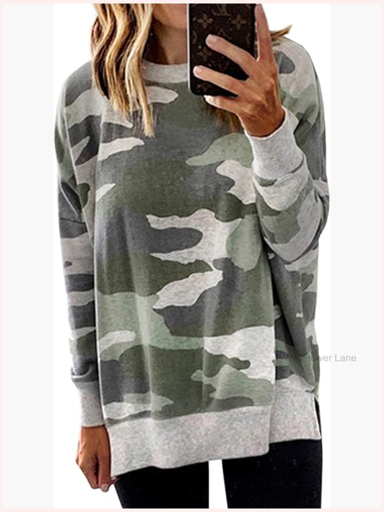 Oversized Crewneck Sweatshirt With Side Slits